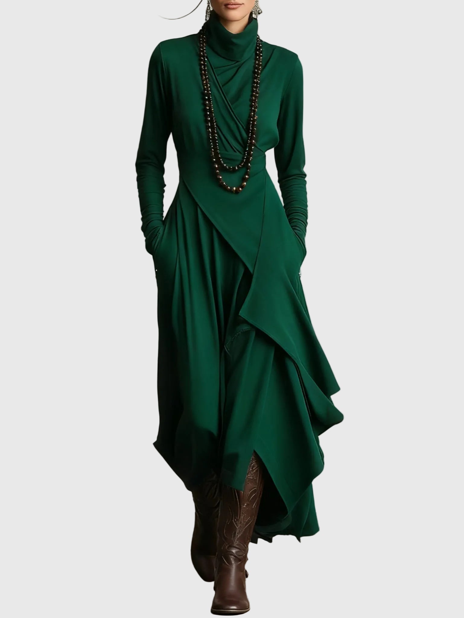 Fioletowa | Maxi Sukienka Plisowana