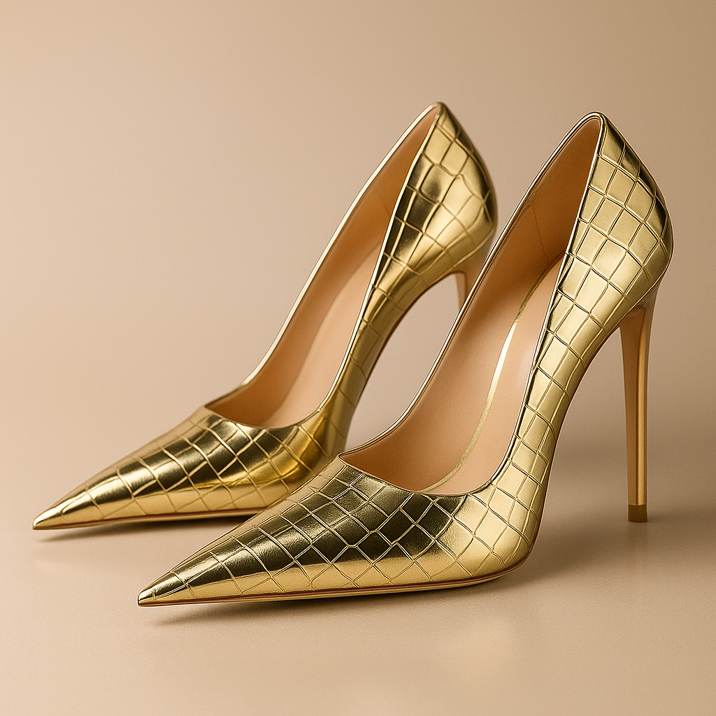 Noir Éclat™ – Szpilki z krokiem krokodyla