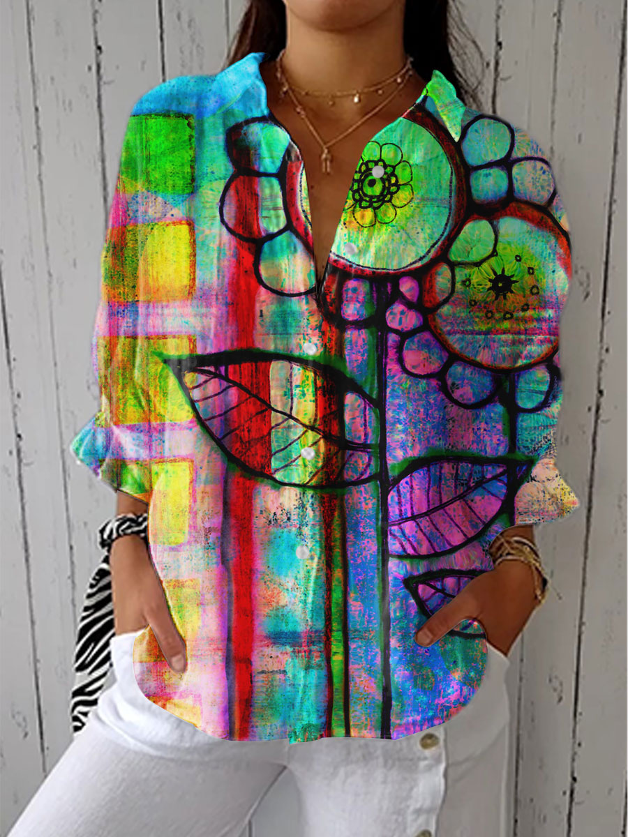 Fenna | Bluzka Artystyczny Kwiat