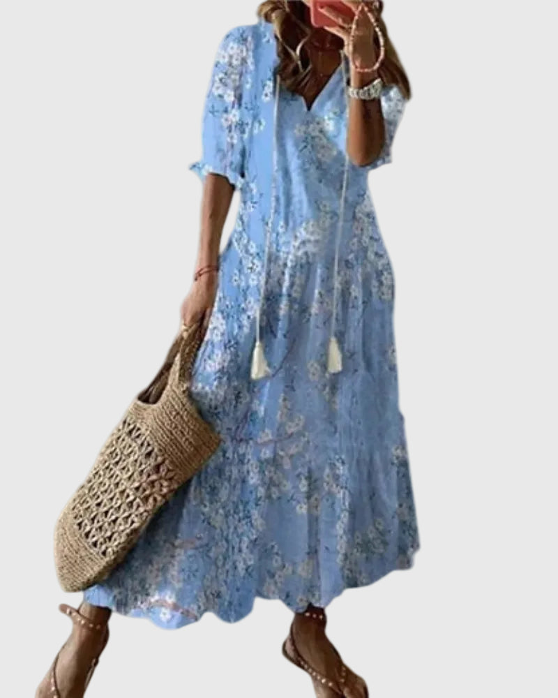 Amalia | Boho Vintage Letnia Sukienka Maxi
