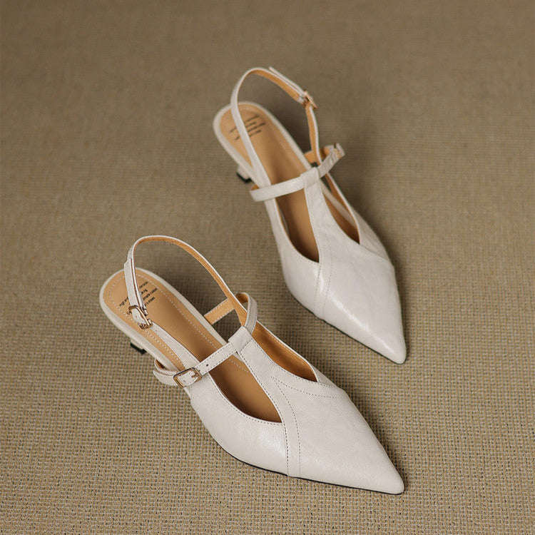 Czarne Skórzane Szpilki Autentyczne