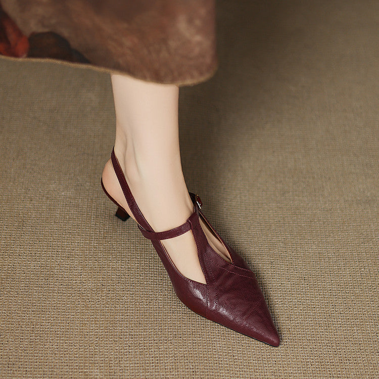 Czarne Skórzane Szpilki Autentyczne