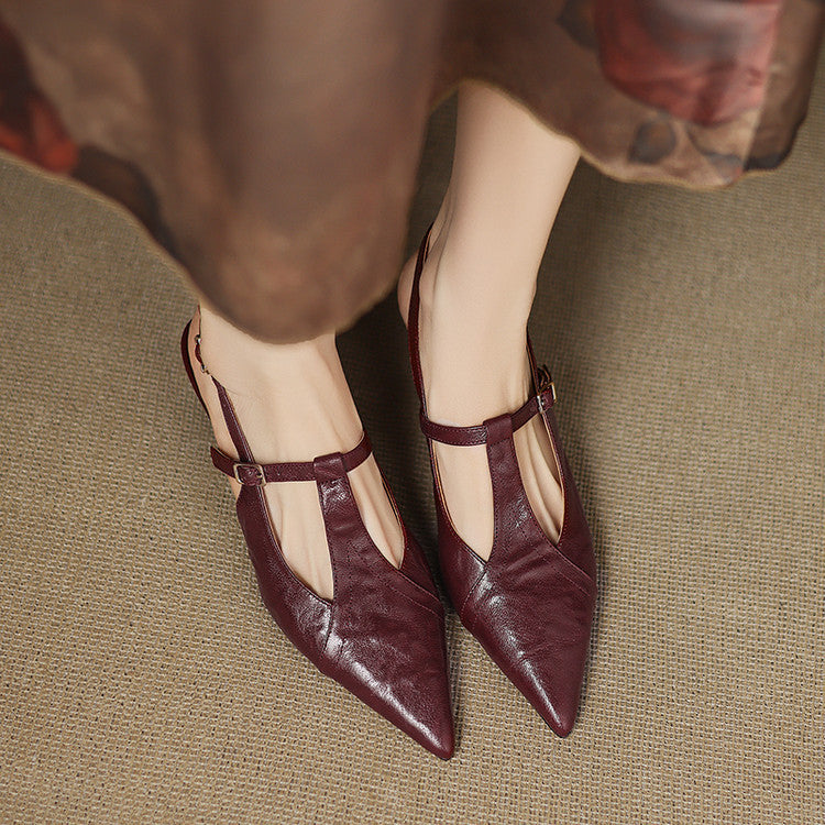 Czarne Skórzane Szpilki Autentyczne