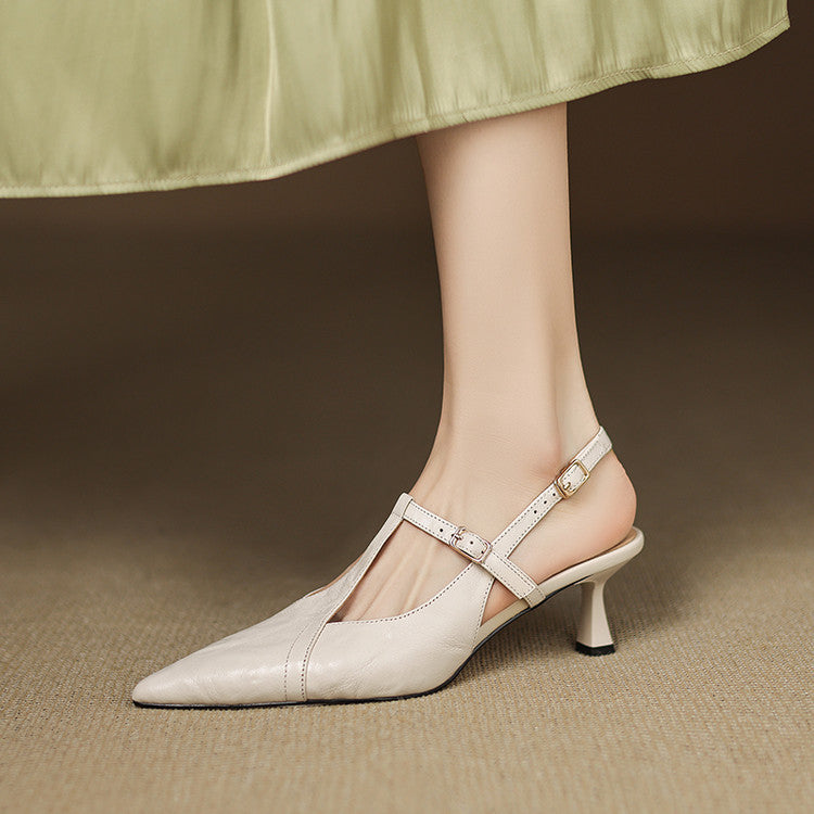 Czarne Skórzane Szpilki Autentyczne