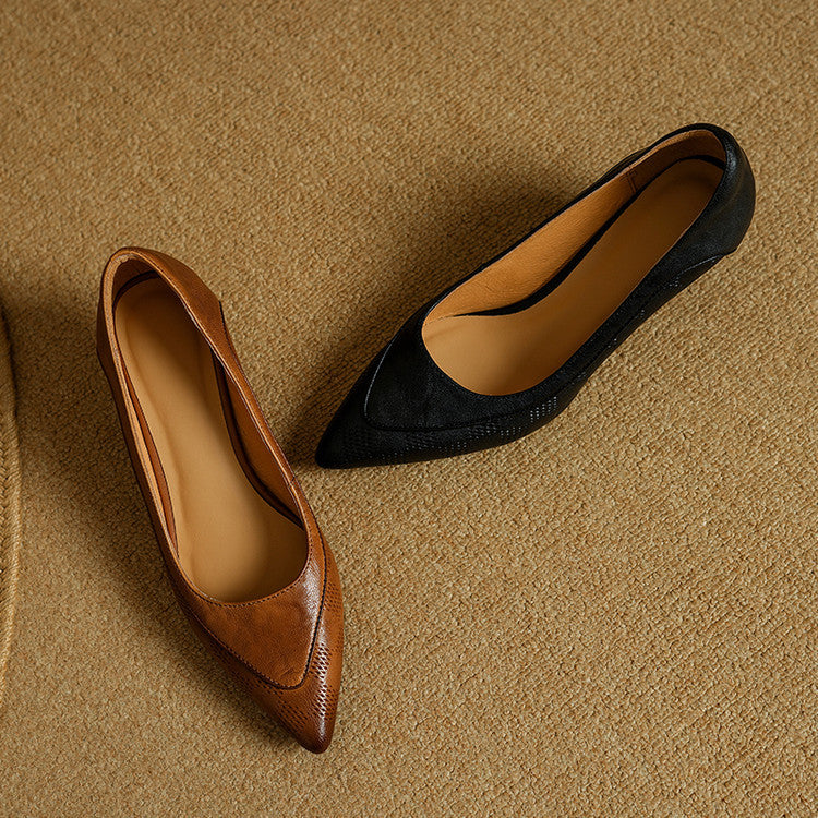 Eleganckie Szpilki ze Skóry Naturalnej Belle