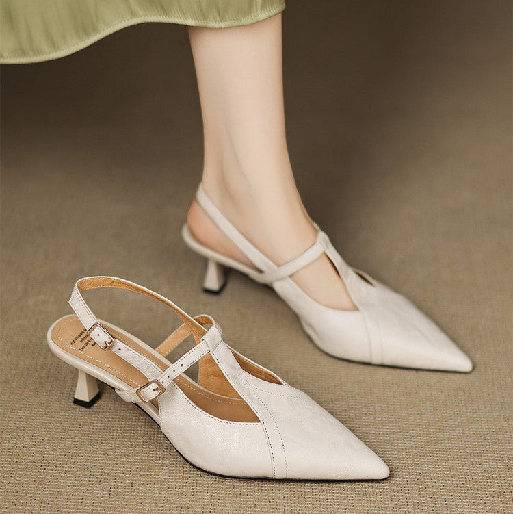 Czarne Skórzane Szpilki Autentyczne