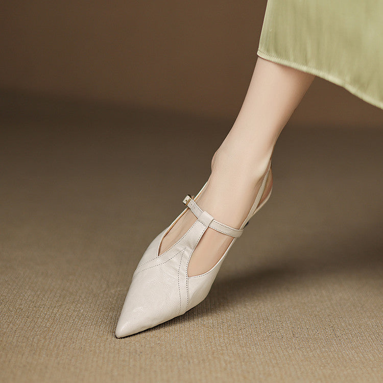 Czarne Skórzane Szpilki Autentyczne