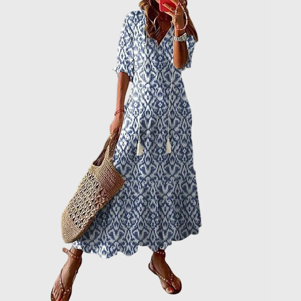 Amalia | Boho Vintage Letnia Sukienka Maxi