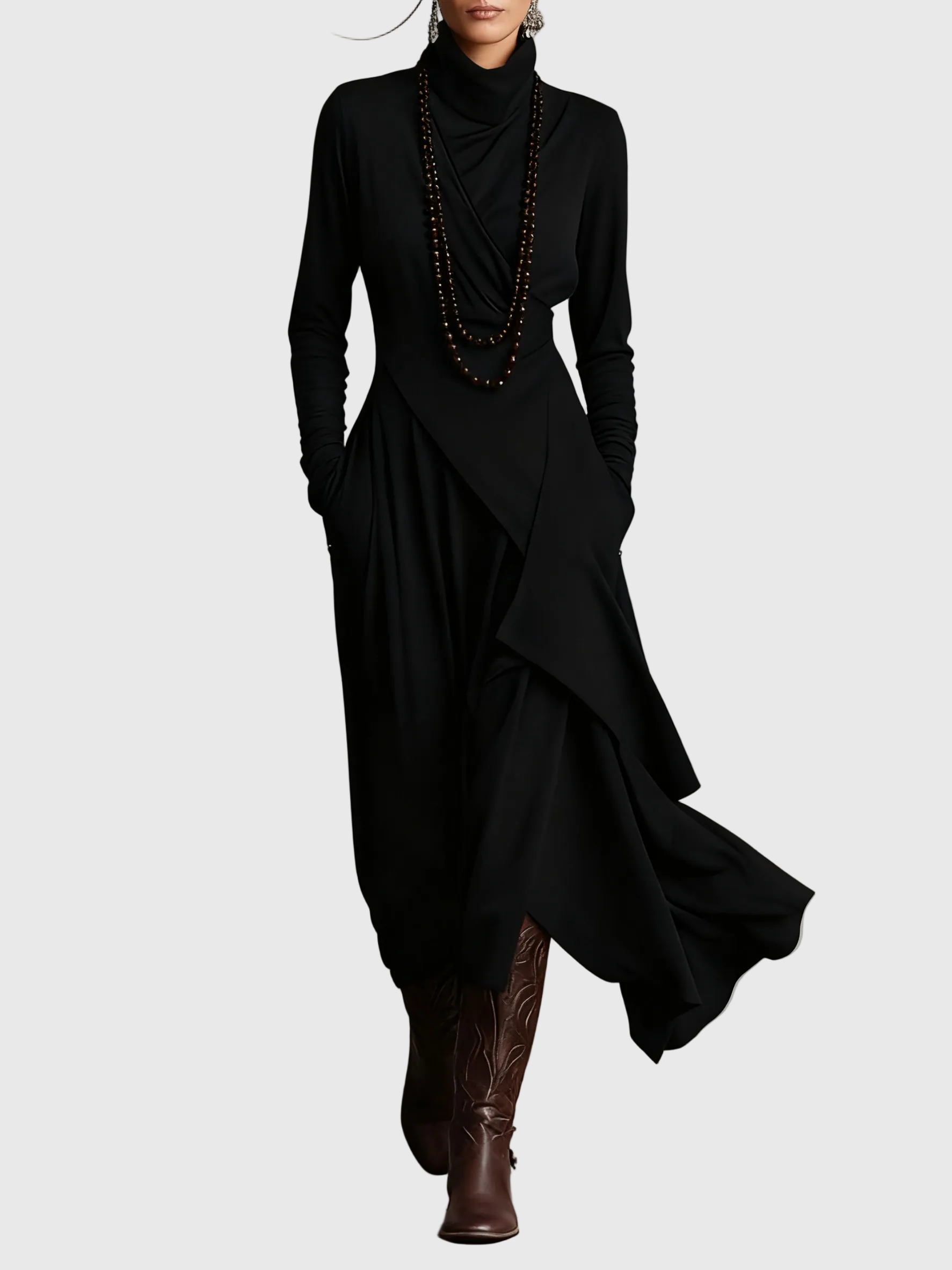 Fioletowa | Maxi Sukienka Plisowana