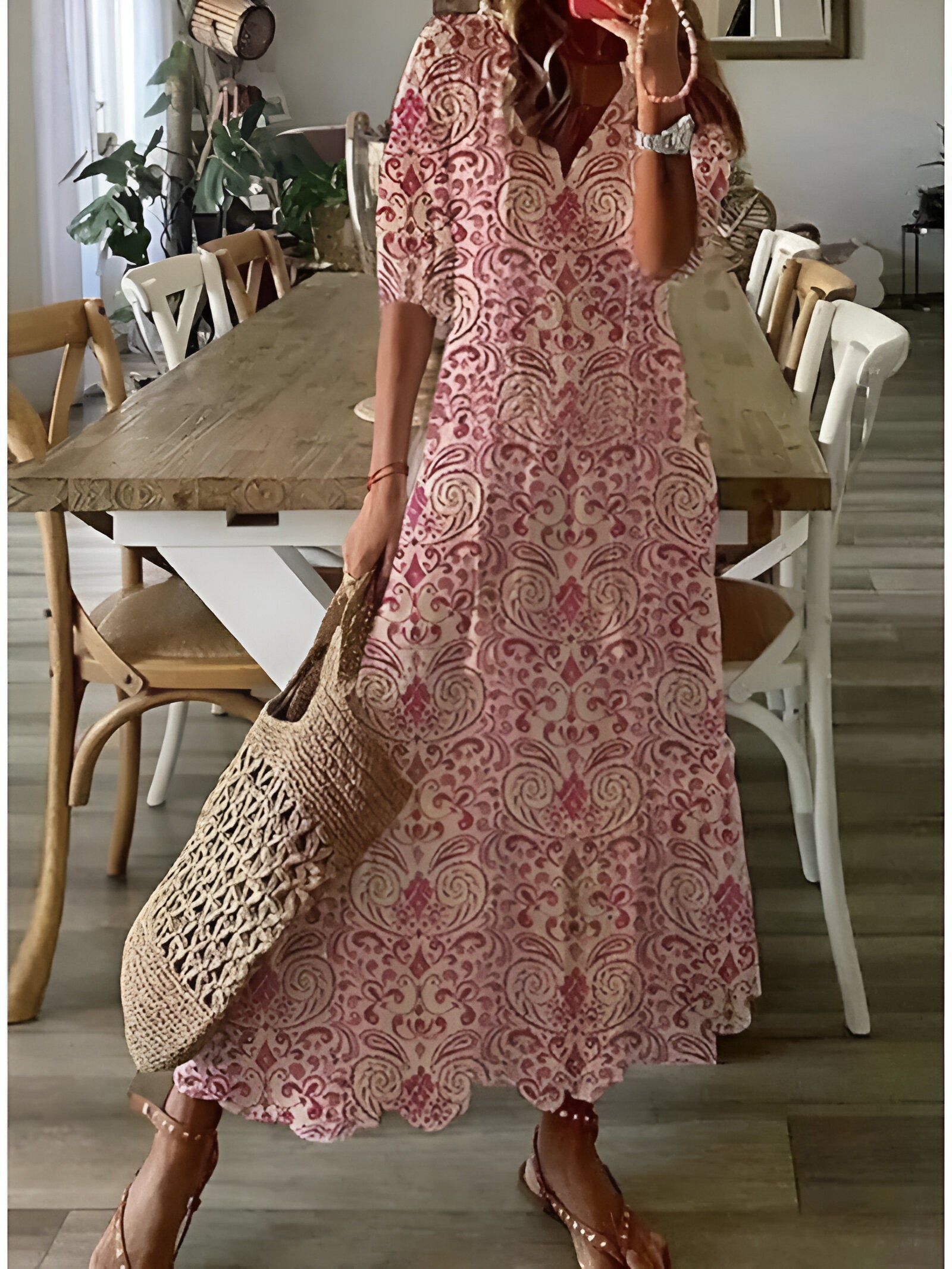 Wiosna - Zwiewna sukienka w stylu boho